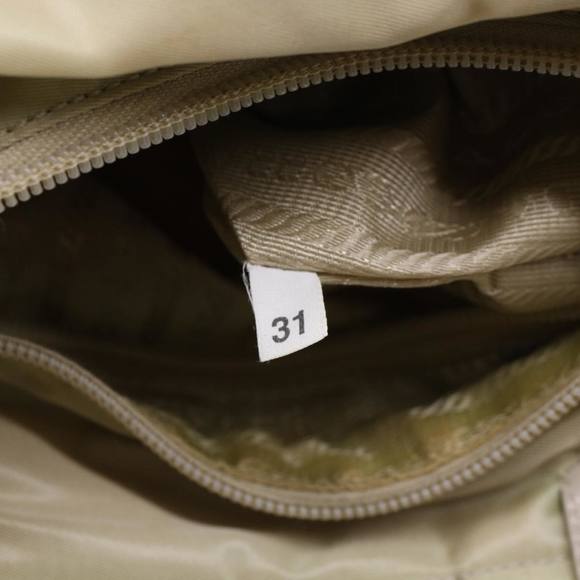PRADA Hand Bag Nylon Leather Beige Ivory Auth 49308 - Picture 12 of 16
